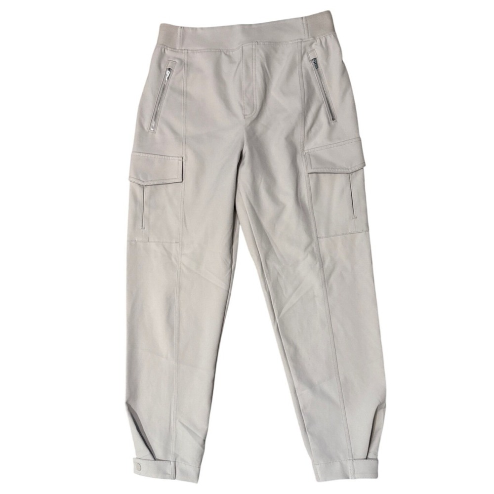 Athleta Headlands Hybrid‎ Cargo II Joggers Beige Womens 10 Hiking Travel Pants